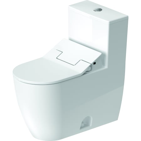 Duravit ME by Starck 0.92 / 1.32 GPF Dual Flush One Piece Elongated Chair Height Toilet with Push Button Flush - Bidet Seat Included White