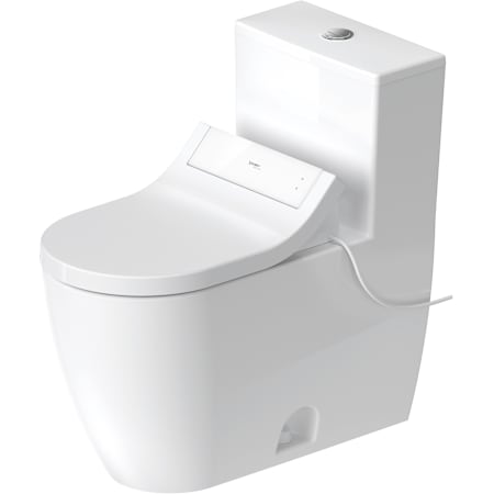 Duravit ME by Starck 1.28 GPF Two Piece Elongated Toilet with Push Button Flush - Bidet Seat Included White