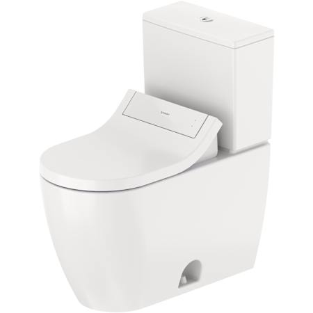 Duravit ME by Starck 1.32 GPF Dual Flush Two Piece Elongated Toilet with Push Button Flush - Bidet Seat Included HygieneGlaze White