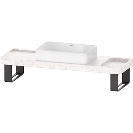 Duravit Qatego 55-1/8" Rectangular Ceramic Console Bathroom Sink with Overflow and White