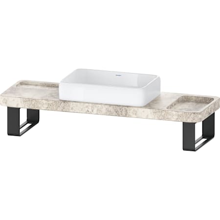 Duravit Qatego 55-1/8" Rectangular Ceramic Console Bathroom Sink with Overflow and White