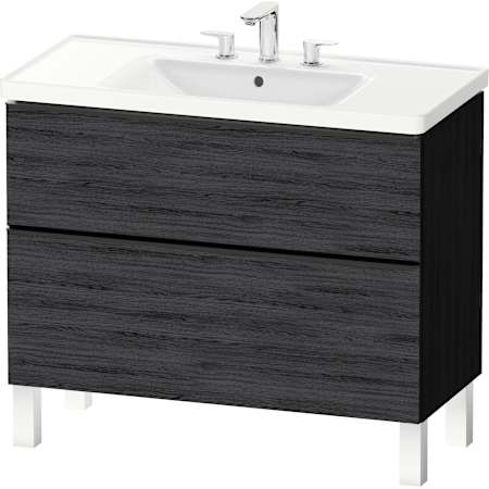 Duravit D-Neo 40" Wall Mounted Single Basin Vanity Set with Cabinet Black Oak