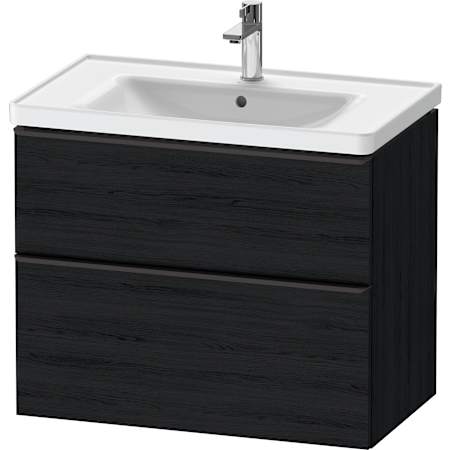 Duravit D-Neo 32" Wall Mounted Single Basin Vanity Set with Cabinet Black Oak