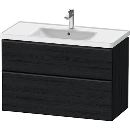 Duravit D-Neo 40" Wall Mounted Single Basin Vanity Set with Cabinet Black Oak
