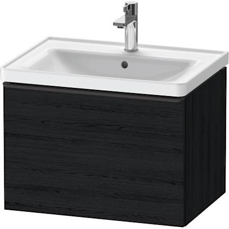 Duravit D-Neo 25" Single Wall Mounted Vanity Cabinet - Less Vanity Top Black Oak