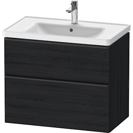 Duravit D-Neo 18" Single Wall Mounted Vanity Cabinet - Less Vanity Top Black Oak