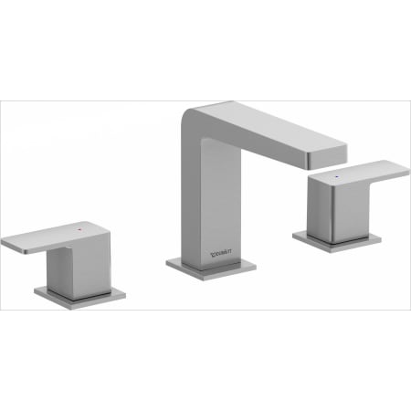 Duravit DuraSquare 1.2 GPM Widespread Bathroom Faucet with Pop-Up Drain Assembly Brushed Nickel