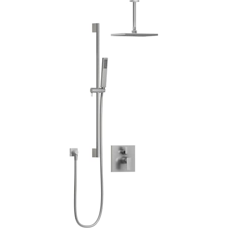 Duravit DuraSquare Pressure Balanced Shower System with Shower Head, Hand Shower, and Valve Trim Brushed Nickel