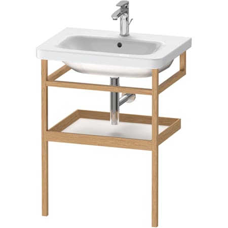 Duravit DuraStyle 23-1/4" Rectangular Hardwood Console Bathroom Sink with Single Faucet Hole European Oak