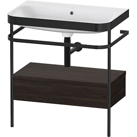 Duravit Happy D.2 30-1/2" Rectangular Ceramic Console Bathroom Sink with Overflow and Brushed Walnut