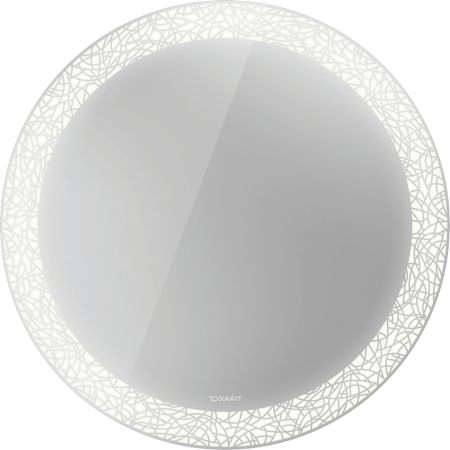 Duravit Happy D.2 27-1/2" Diameter Circular Flat Frameless Wall Mounted Bathroom Mirror with LED Lighting White