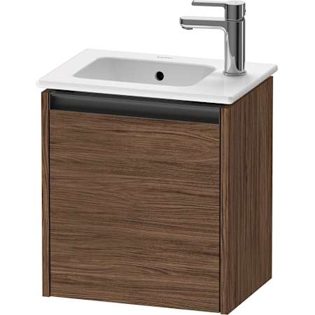Duravit Ketho.2 17" Single Wall Mounted Vanity Cabinet - Less Vanity Top Dark Walnut