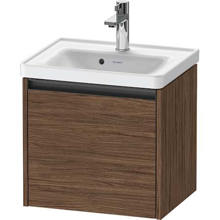 Duravit Ketho.2 19" Single Wall Mounted Vanity Cabinet - Less Vanity Top Dark Walnut