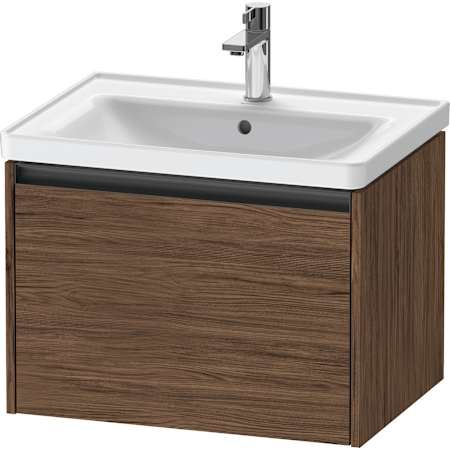 Duravit Ketho.2 25" Single Wall Mounted Vanity Cabinet - Less Vanity Top Dark Walnut