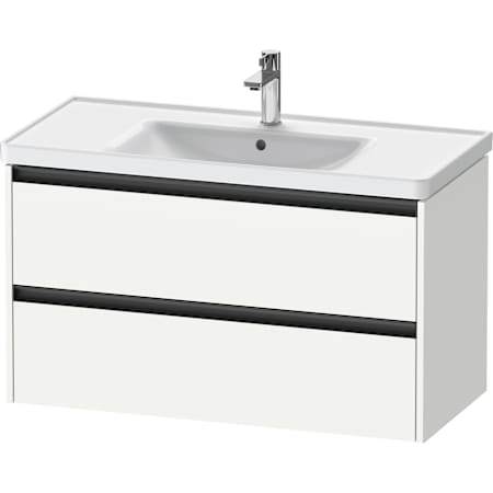 Duravit Ketho.2 39" Single Wall Mounted Vanity Cabinet - Less Vanity Top Matte White