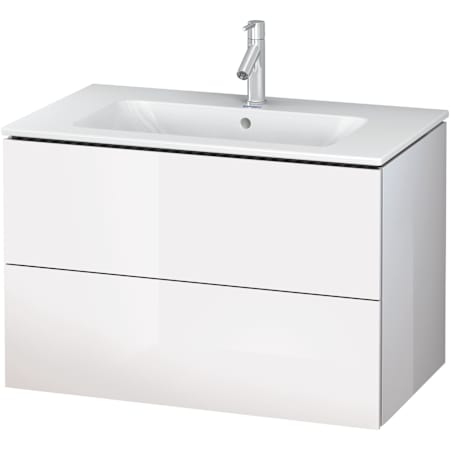 Duravit L-Cube 33" Wall Mounted Single Basin Vanity Set with Cabinet Matte White