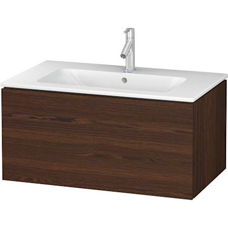 Duravit L-Cube 33" Single Wall Mounted Vanity Cabinet - Less Vanity Top Brushed Walnut