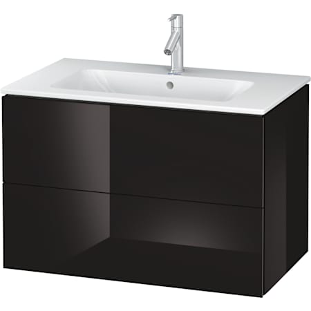 Duravit L-Cube 19" Single Wall Mounted Vanity Cabinet - Less Vanity Top Black High Gloss