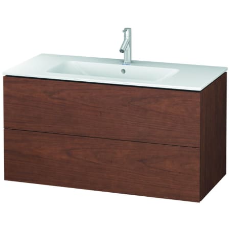 Duravit L-Cube 40" Single Wall Mounted Vanity Cabinet - Less Vanity Top American Walnut