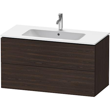 Duravit L-Cube 40" Single Wall Mounted Vanity Cabinet - Less Vanity Top Brushed Walnut