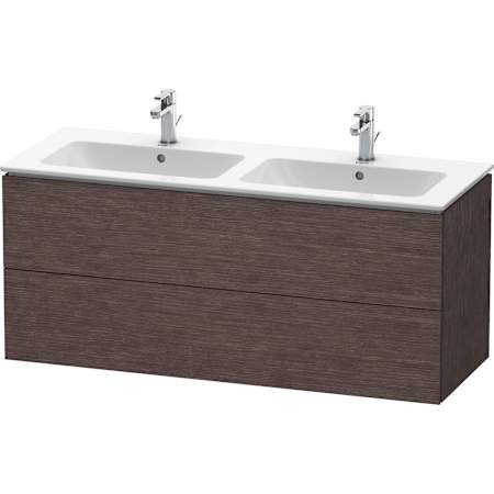 Duravit L-Cube 51" Single Wall Mounted Vanity Cabinet - Less Vanity Top Brushed Dark Oak