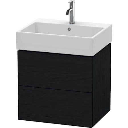 Duravit L-Cube 23" Single Wall Mounted Vanity Cabinet - Less Vanity Top Black Oak