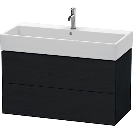 Duravit L-Cube 39" Single Wall Mounted Vanity Cabinet - Less Vanity Top Black Oak