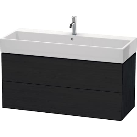 Duravit L-Cube 47" Single Wall Mounted Vanity Cabinet - Less Vanity Top Black Oak