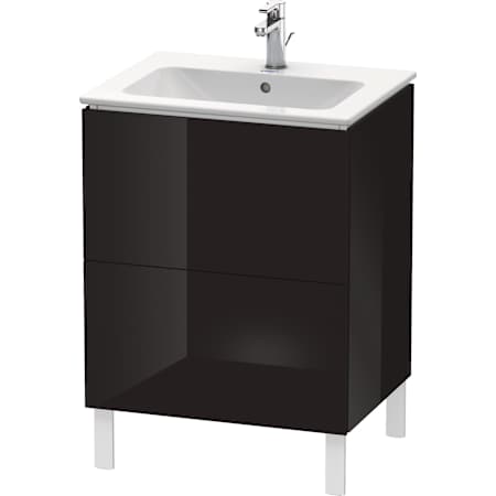 Duravit L-Cube 19" Single Wall Mounted Vanity Cabinet - Less Vanity Top Black High Gloss