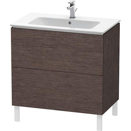 Duravit L-Cube 19" Single Wall Mounted Vanity Cabinet - Less Vanity Top Brushed Dark Oak