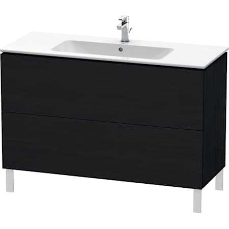 Duravit L-Cube 48" Single Wall Mounted Vanity Cabinet - Less Vanity Top Black Oak