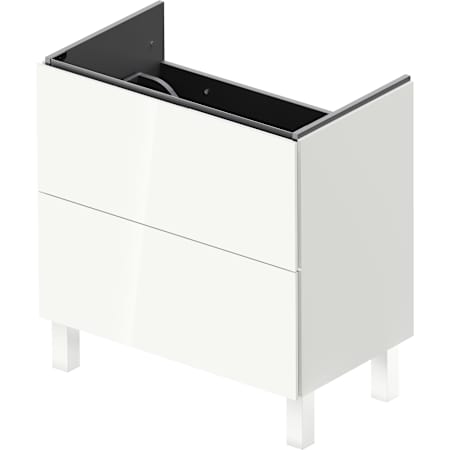 Duravit L-Cube 33" Single Free Standing Vanity Cabinet - Less Vanity Top High Gloss White