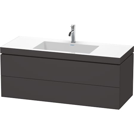 Duravit L-Cube 48" Wall Mounted Single Basin Vanity Set with Cabinet and Ceramic Vanity Top Super Matte Graphite