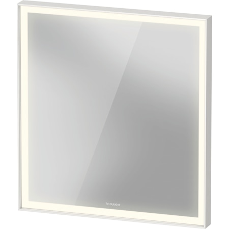 Duravit L-Cube 25-5/8"W x 27-1/2"H Framed Wall Mounted Bathroom Mirror with LED Lighting White