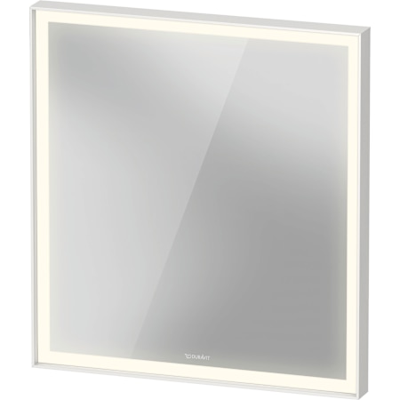 Duravit L-Cube 25-5/8"W x 27-1/2"H Rectangular Flat Framed Wall Mounted Bathroom Mirror with Lighting White