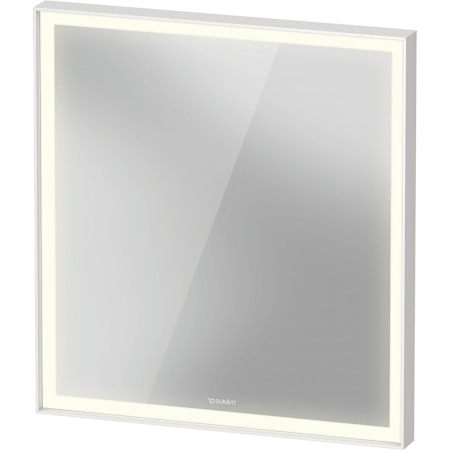 Duravit L-Cube 25-5/8"W x 27-1/2"H Rectangular Flat Framed Wall Mounted Bathroom Mirror with LED Lighting White