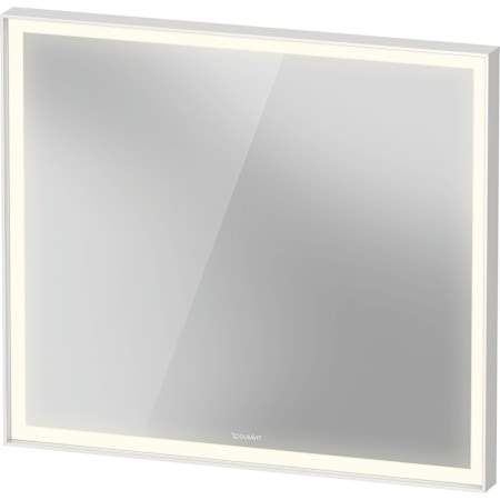 Duravit L-Cube 2-5/8"W x 27-1/2"H Framed Wall Mounted Bathroom Mirror with LED Lighting White