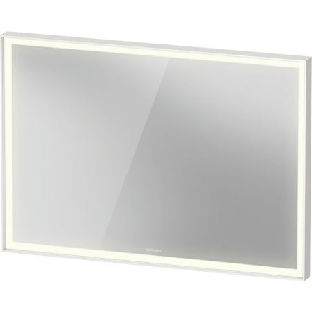 Duravit L-Cube 39-3/8"W x 27-1/2"H Rectangular Flat Framed Wall Mounted Bathroom Mirror with LED Lighting White