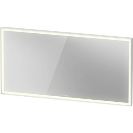 Duravit L-Cube 55-1/8"W x 27-1/2"H Rectangular Flat Framed Wall Mounted Bathroom Mirror with LED Lighting White
