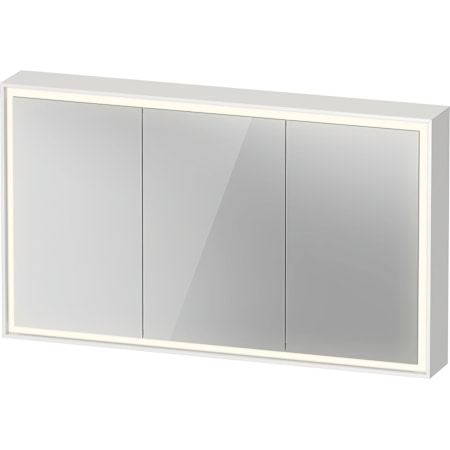Duravit L-Cube 47-1/4" x 27-1/2" Lighted Framed Triple Door Medicine Cabinet White Matte