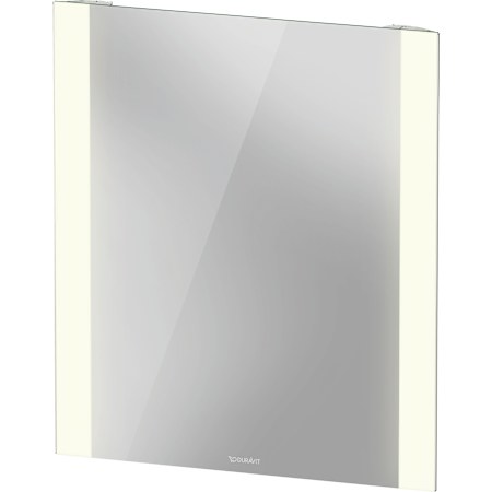 Duravit Light and Mirror 23-5/8"W x 27-1/2"H Rectangular Flat Frameless Wall Mounted Bathroom Mirror with LED Lighting White