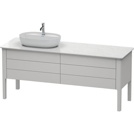 Duravit Luv 69" Double Wall Mounted Vanity Cabinet - Less Vanity Top Satin Matte Nordic White
