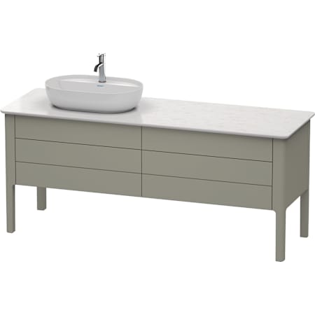 Duravit Luv 69" Double Wall Mounted Vanity Cabinet - Less Vanity Top Satin Matte Stone Gray