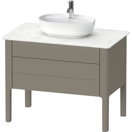 Duravit Luv 37" Single Wall Mounted Vanity Cabinet - Less Vanity Top Satin Matte Stone Gray