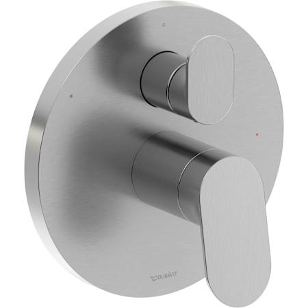 Duravit Duravit No.1 Two Function Pressure Balanced Valve Trim Only with Single Lever Handle and Integrated Diverter - Less Rough In Brushed Nickel