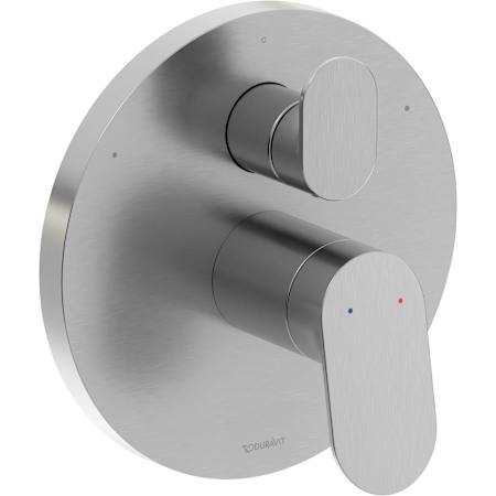 Duravit Duravit No.1 Three Function Thermostatic Valve Trim Only with Single Lever Handle and Integrated Diverter - Less Rough In Brushed Nickel