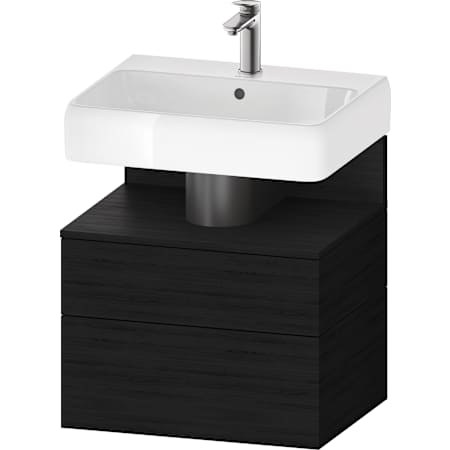 Duravit Collection One 24" Single Wall Mounted Vanity Cabinet - Less Vanity Top Black Oak