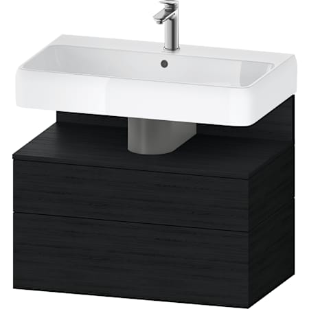 Duravit Qatego 32" Single Wall Mounted Vanity Cabinet - Less Vanity Top Black Oak