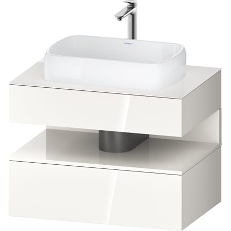 Duravit Qatego 32" Single Wall Mounted Vanity Cabinet - Less Vanity Top High Gloss White