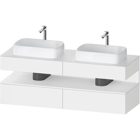 Duravit Qatego 63" Double Wall Mounted Vanity Cabinet - Less Vanity Top Matte White